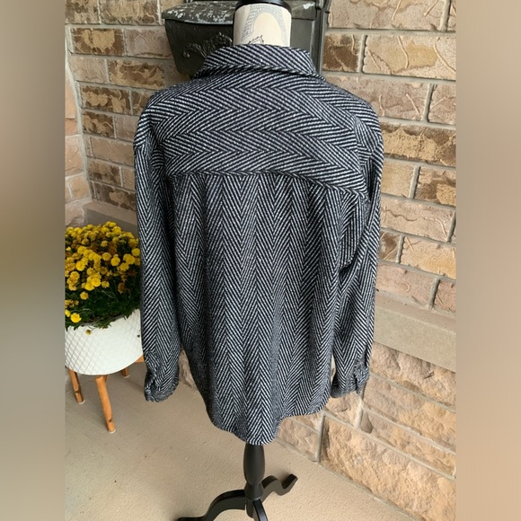 LARSSON & CO Black Herringbone Overshirt Men’s  Size Large Regular WORN ONCE - Picture 10 of 16